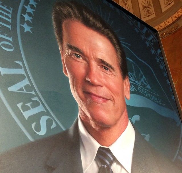 Gov. Arnold Schwarzenegger's official state Capitol portrait, unveiled in a ceremony on Sept. 8. (Photo: John Myers/KQED)