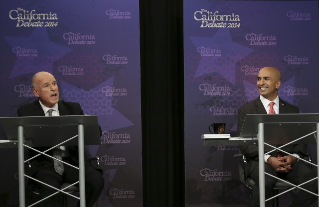 Gov. Jerry Brown and GOP challenger Neel Kashkari clash in Sept. 4 gubernatorial debate. (Photo: Rich Pedroncelli, AP/Pool)