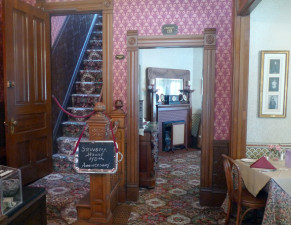 The dining room of the Steinbeck House restaurant, formerly home to three generations of the author's family in Salinas. (Rowan Moore Gerety/KQED)