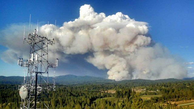 A California Highway Patrol photo of the King Fire, which spread rapidly north of U.S. 50 near Pollock Pines earlier this month.