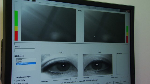 Without public notice, Los Angeles County law enforcement officials are building a massive database of biometric information, including iris scans. (KNBC)