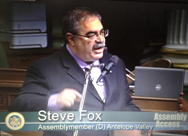 Assembly Steve Fox on the floor of the state legislature speaking on behalf his bill AB1607 that revises the Sexually Violent Predator (SVP) Act
