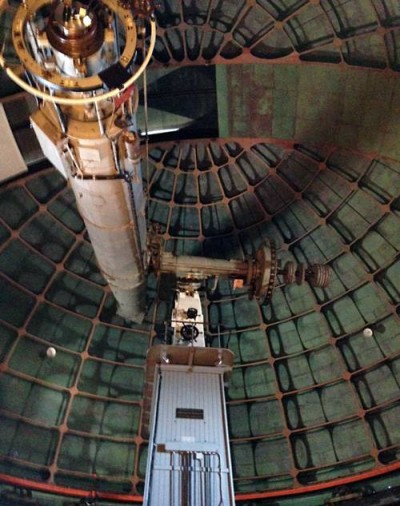 The Great Lick Refractor inside the main observatory building. (Guy Marzorati/KQED)