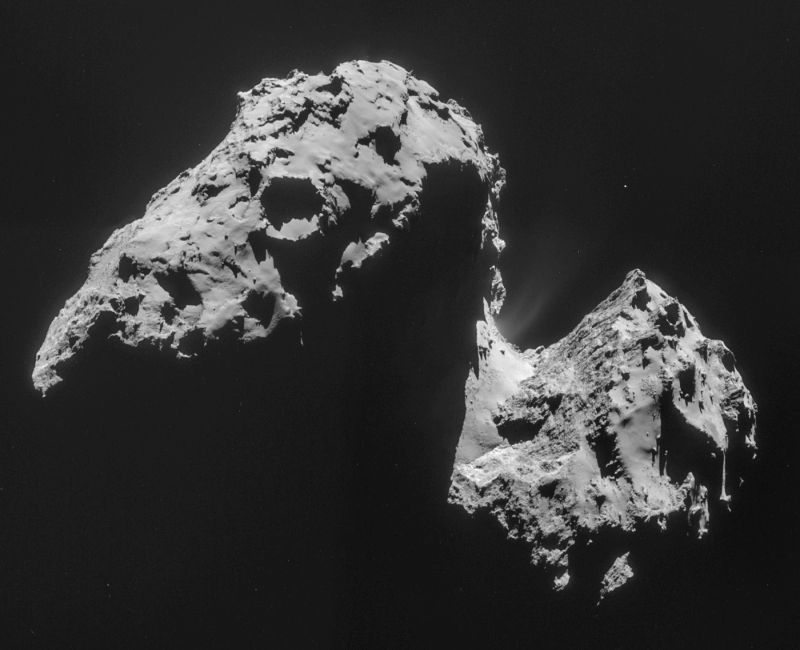 Rosetta delivered this four-image NAVCAM mosaic comprising images of Comet 67P/C-G on Nov. 17. (ESA/Rosetta/NAVCAM)