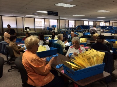 It takes weeks to sort through the vote by mail ballots before election day. (Beth Willon/KQED)