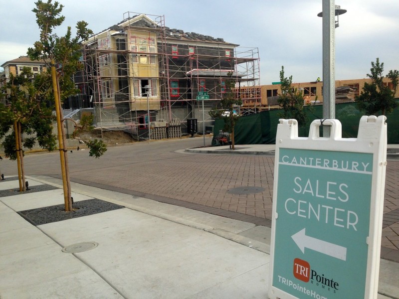 Bay Meadows, still under construction, is the biggest new development in San Mateo: 1,100 new housing units, along with commercial space, parks, and a high school, on land that used to house a racetrack.