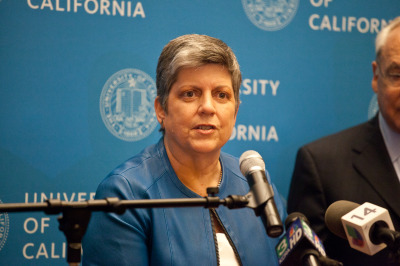 UC President Janet Napolitano has upped the ante on 2015's UC funding debate. (Deborah Svoboda/KQED)