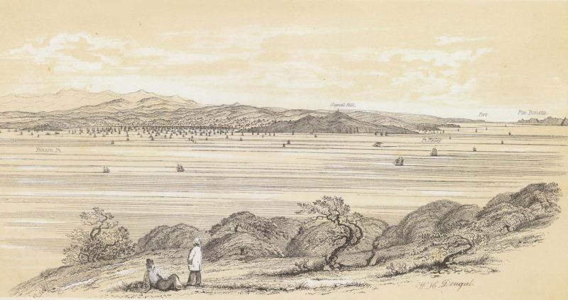 A view of San Francisco from Yerba Buena Island. (W.H. Dougal/David Rumsey Historical Map Collection)