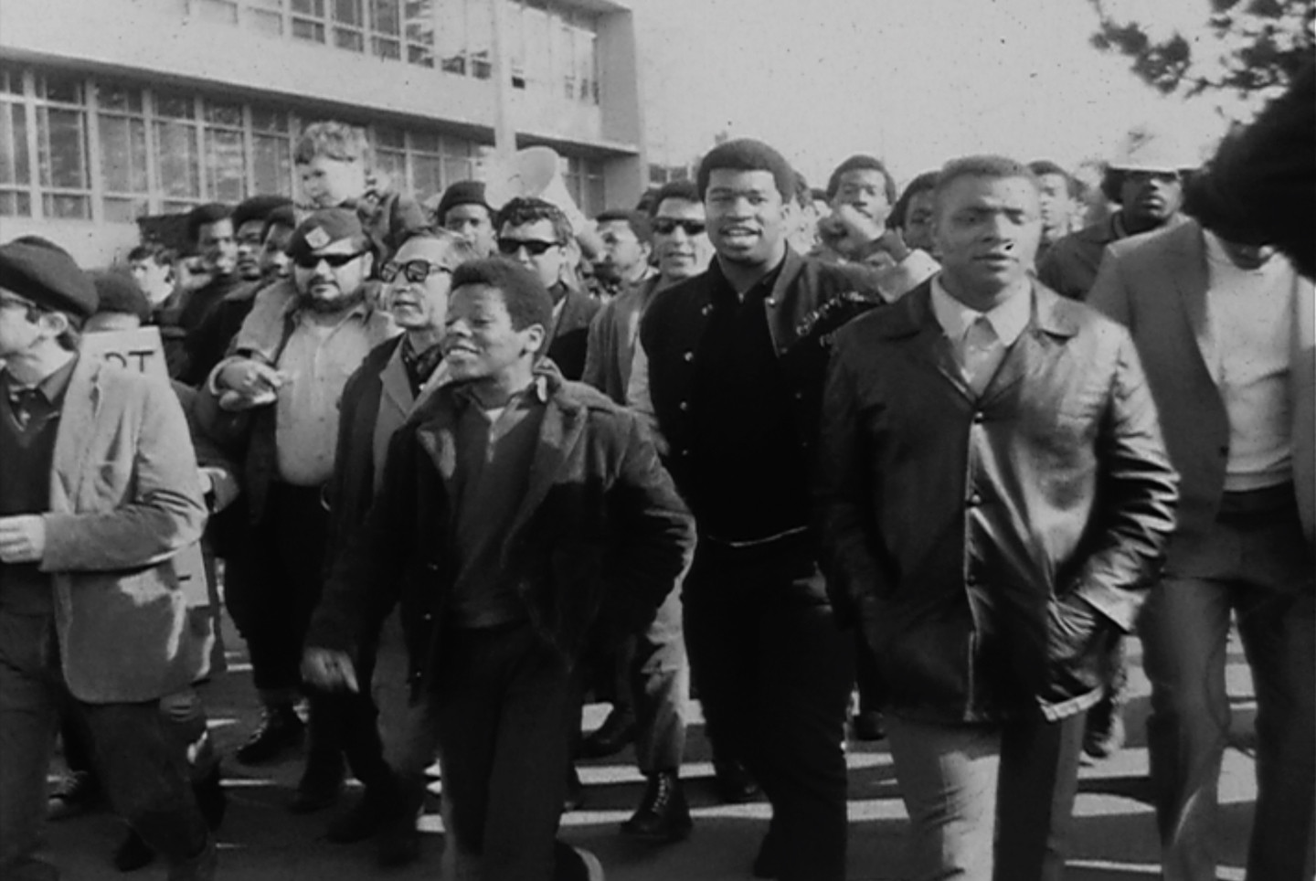A group of community leaders march in solidarity with the Black Students Union at San Francisco State on Dec. 4, 1968.