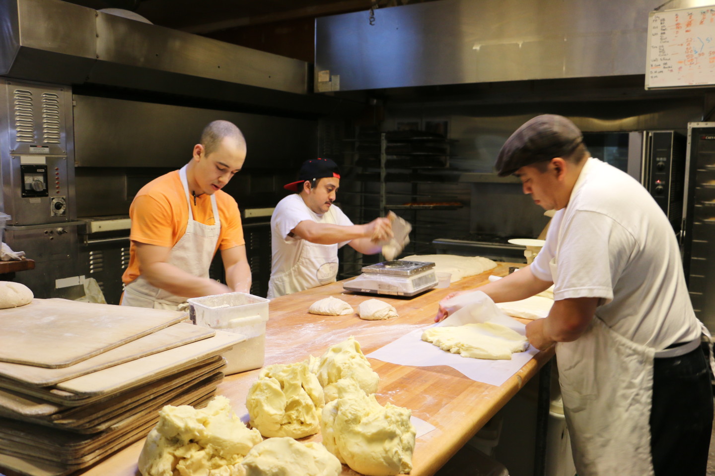 Maldonado brings in additional revenue by renting kitchen space to other bakers, (Joanne Elgart Jennings/KQED)