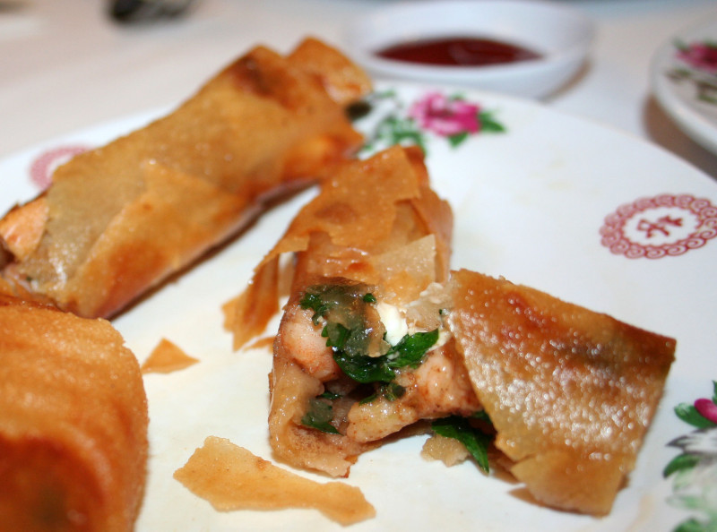 El Dragon Restaurante in Mexicali, Mexico serves an egg roll with shrimp, cilantro and cream cheese, a kind of Mexican-Chinese-American hybrid.