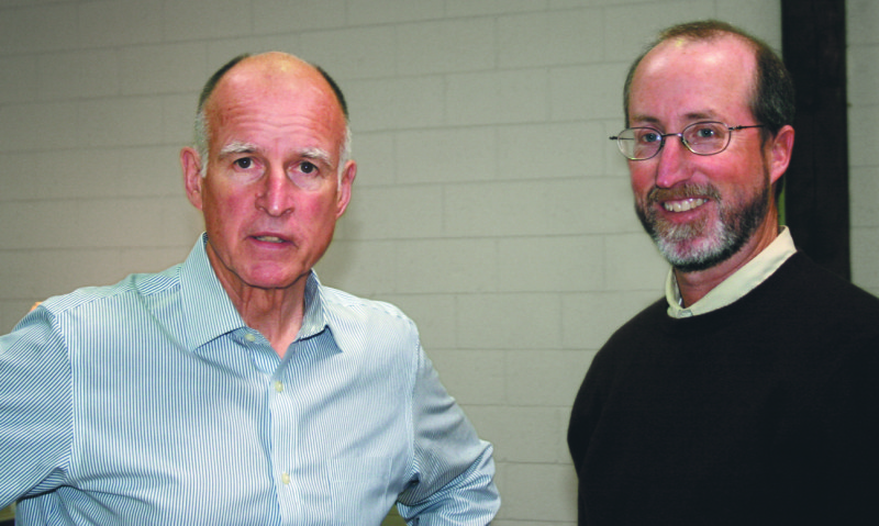 Undated photo of Gov. Jerry Brown with his former adviser, Steve Glazer, who's now running for the state Senate.