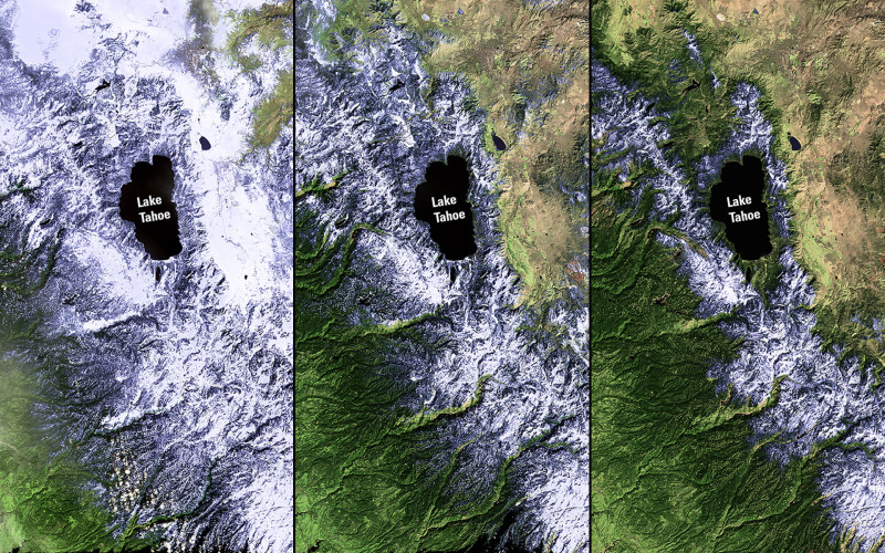 Images taken by the Enhanced Thematic Mapper Plus onboard Landsat 7 and the Operational Land Imager onboard Landsat 8. 