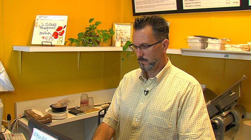 Patrick Quinn, owner of Sorrentino's Pizza in San Diego, talks about his energy bill.