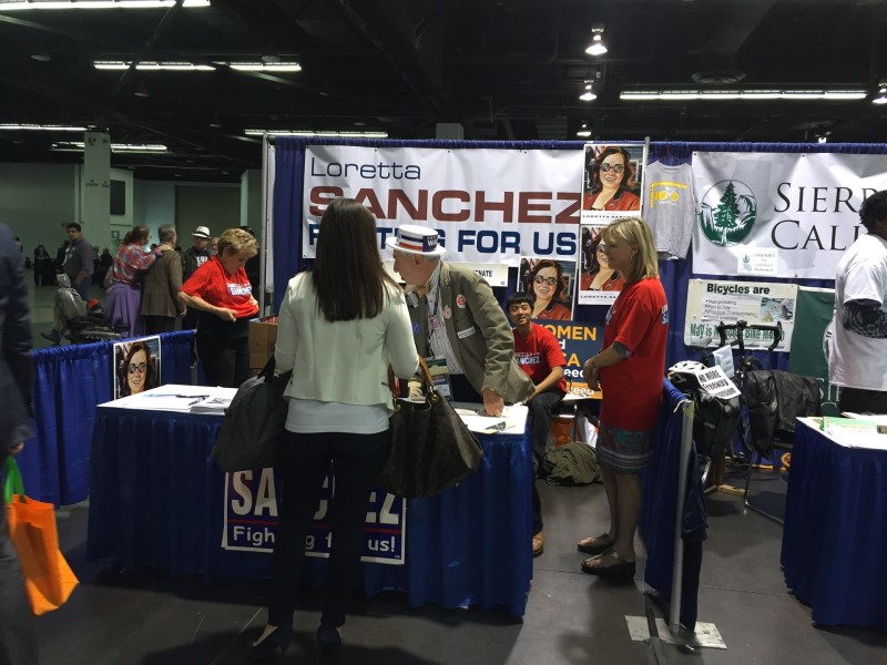 Supporters of Congresswoman Loretta Sanchez were busy at the California Democratic Convention. 
