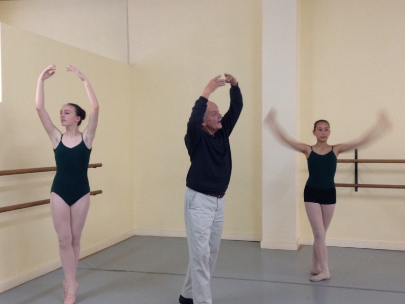 Carvajal rehearses with his ballet students at a dance studio in San Leandro.