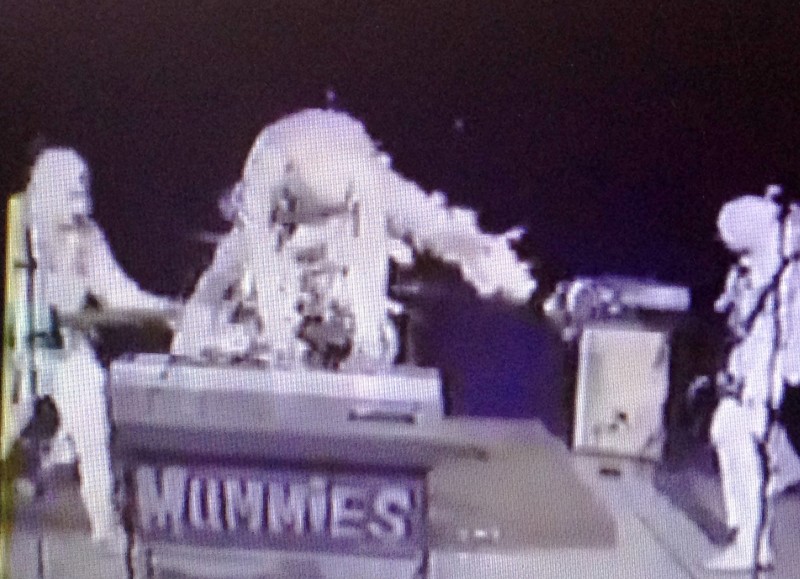 Screenshot from a rare 1991 Mummies performance on a Southern California cable access variety show. 