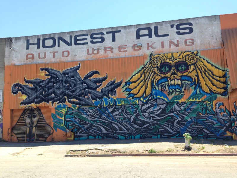 Across the street from Michael Herling's business in West Oakland is the 'cool art.'