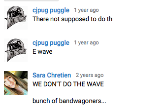 YouTube Comments on a video titled, "The Wae at AT&T Park (Giants vs. A's).