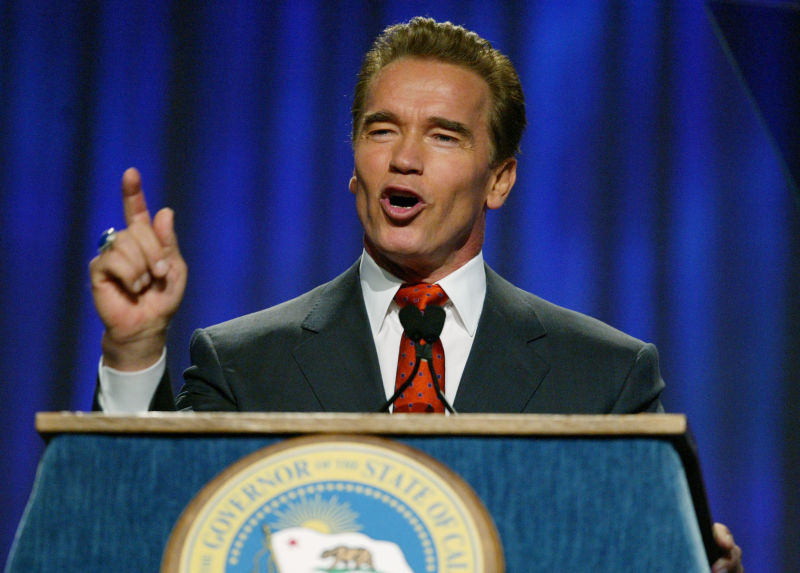 Gov. Arnold Schwarzenegger led the campaign to persuade voters to sell up to $15 billion in deficit bonds.