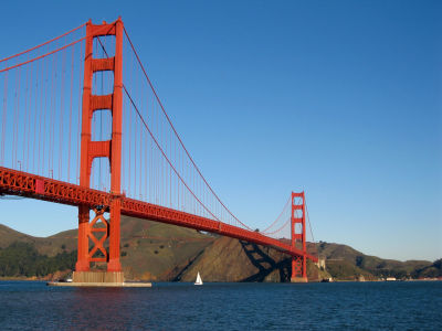 A 30-foot-high Tsunami would barely reach the top of the pylon on the Golden Gate Bridge.