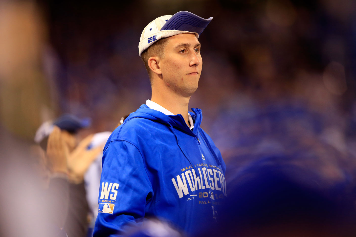 Royals' rally caps? Ineffective. Giants win, 7-1, jumping to a 1-0 lead in the World Series. (Jamie Squire/Getty Images)