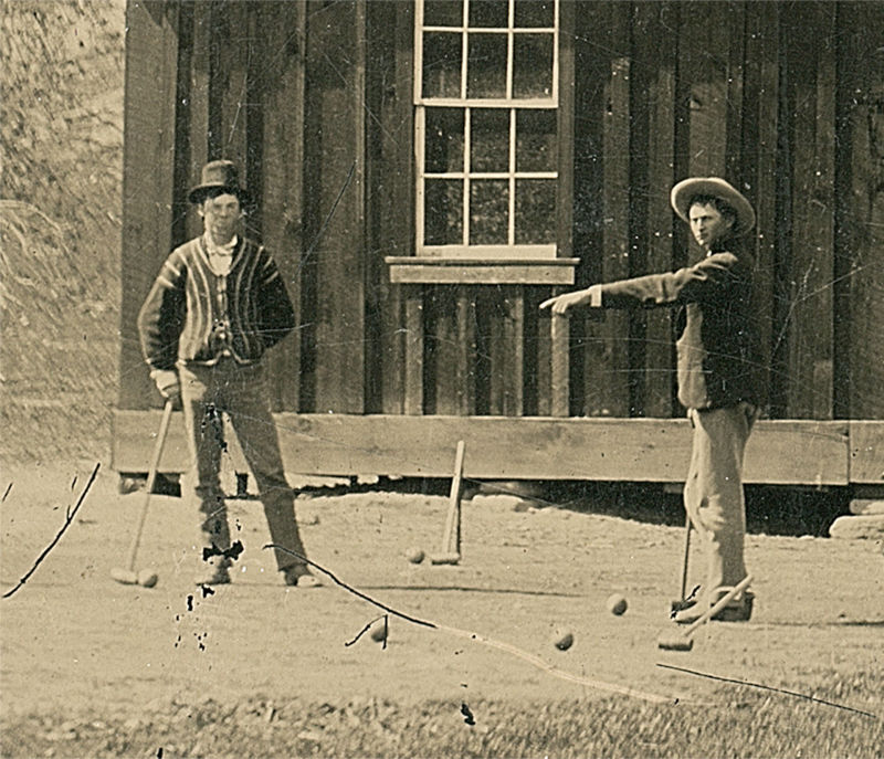 A detail of Billy the Kid (L) in the original tintype.