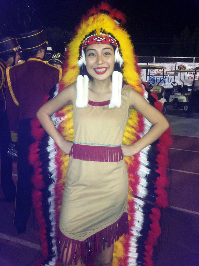 Redskins Mascot Connie Prado designed her Redskins costume.
