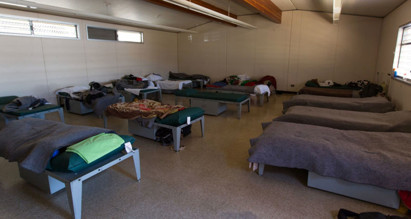 Beds at San Francisco's new Navigation Center homeless shelter.