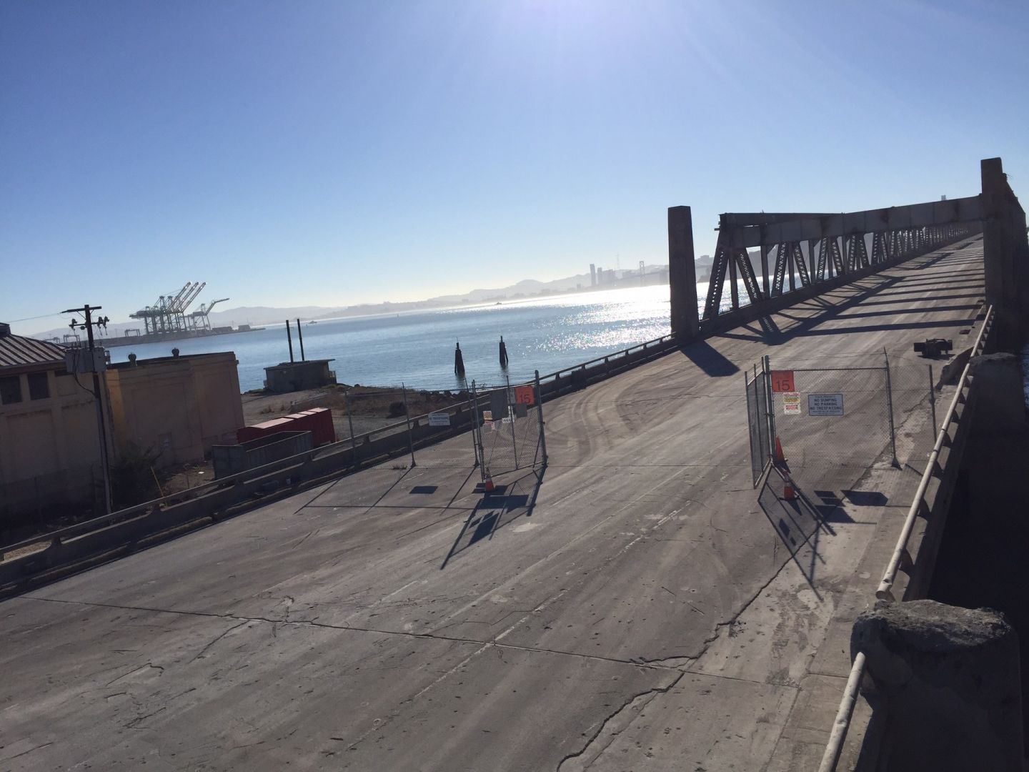 This road is used by work crews traveling on and off the old Bay Bridge. 