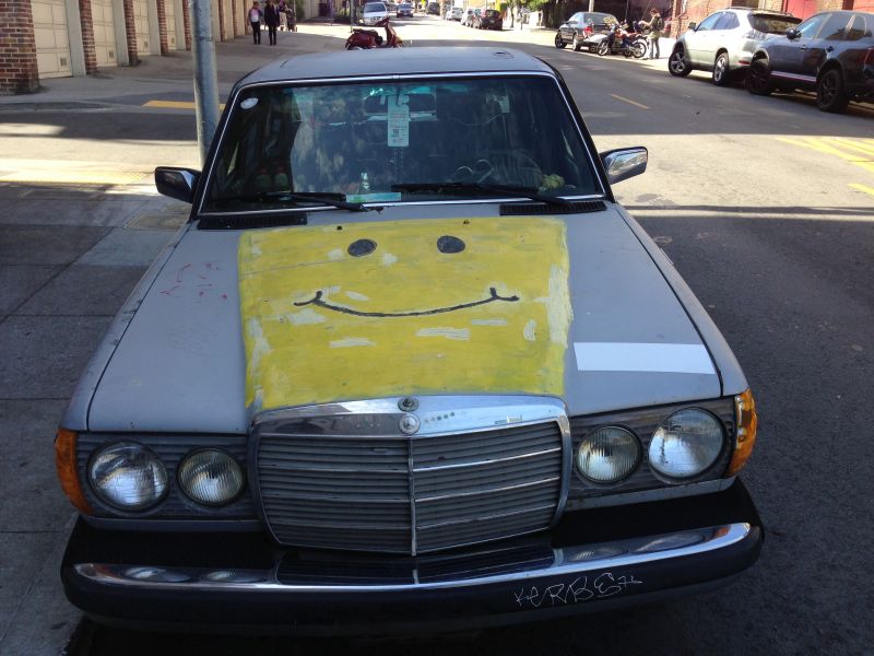 Steeno and his son painted his old car