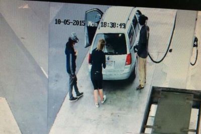 Police say this image from a Point Reyes Station gas station surveillance video shows the three suspects in a pair of Bay Area killings Oct. 4 and 5. 