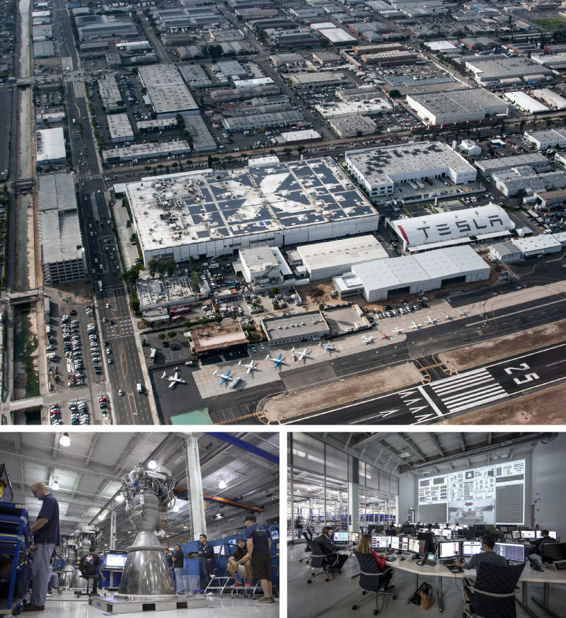 Aerospace has long been at the heart of manufacturing in Southern California. Commercial space exploration company SpaceX, formed in 2002, found a home in Hawthorne, in southwestern Los Angeles. SpaceX designs and manufactures most of its spacecraft in this factory, which was once owned by the Northrop Corp., where parts were made for Boeing 747 aircraft. 