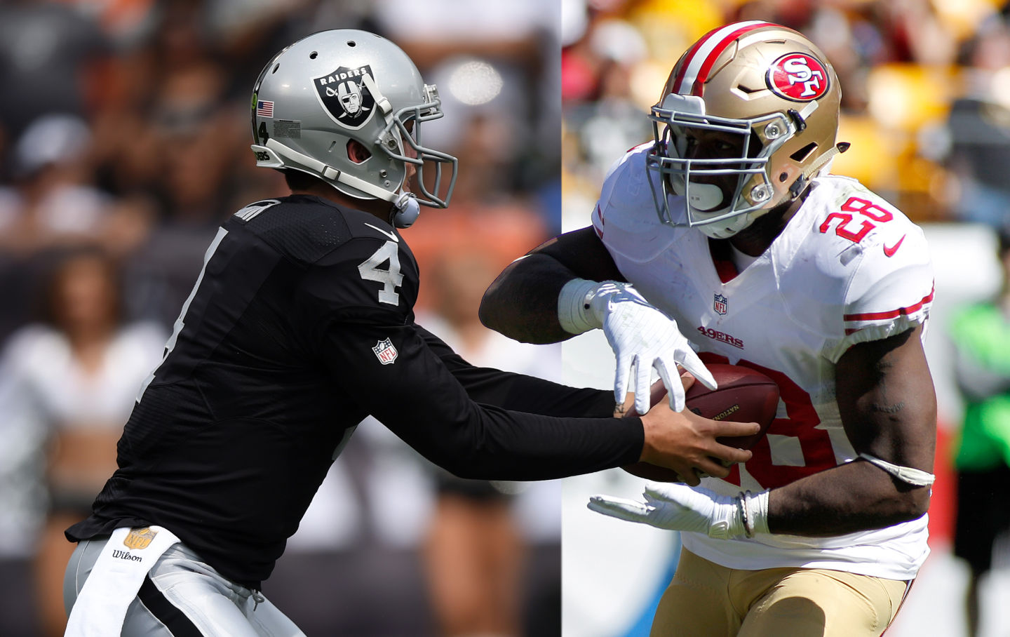 The 49ers struggled through a rough year while the Raiders look to be on the way back. (Getty Images, composite by Adam Grossberg)