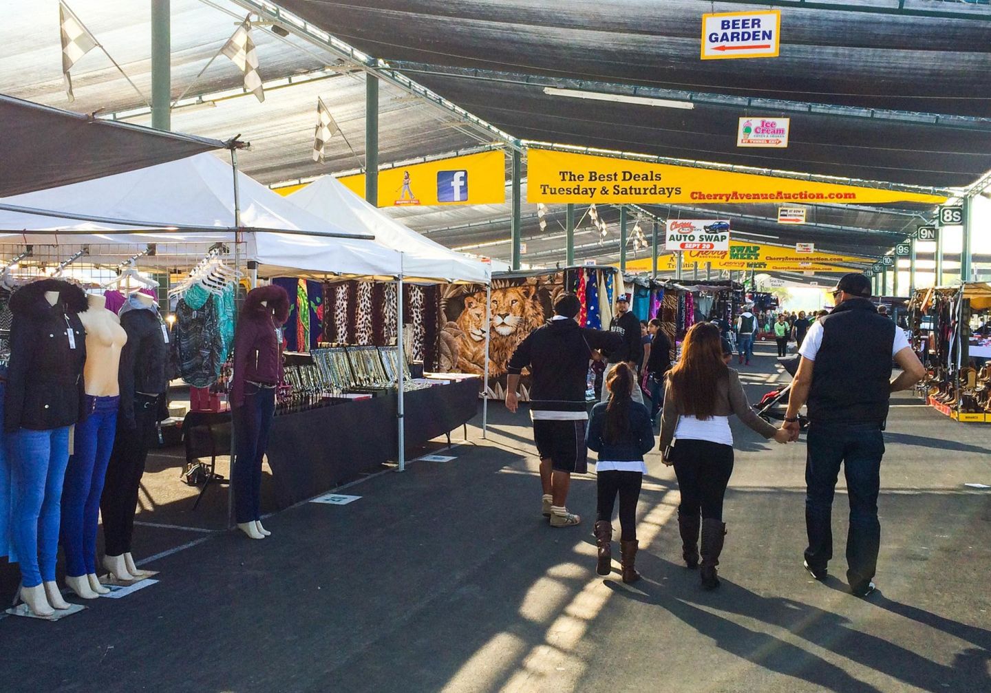 The Cherry Auction’s booths, full of clothing, furniture, food and cars, sprawl across 54 acres in southern Fresno.