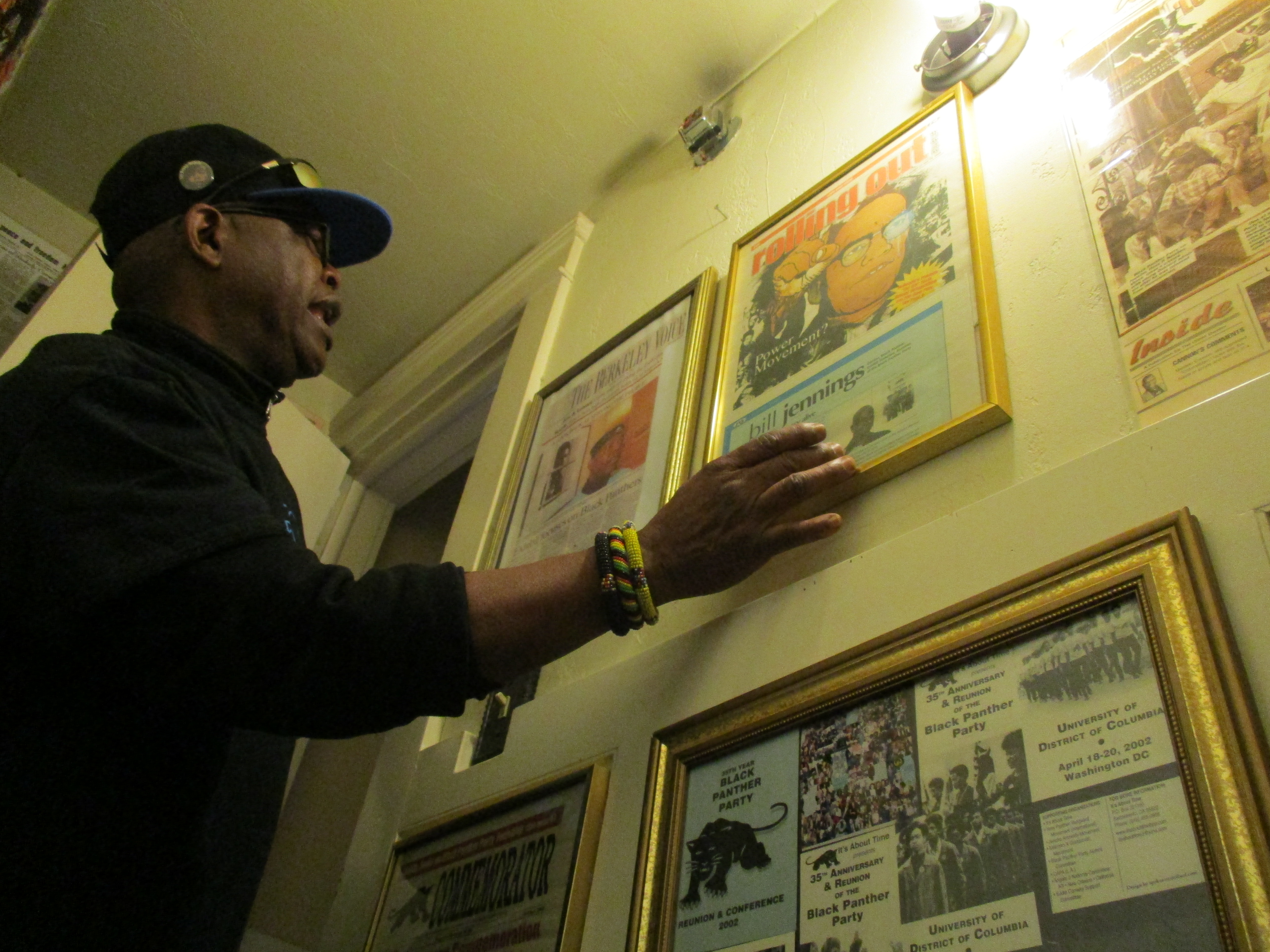 The walls of Billy X Jennings home are covered with Black Panther memorabilia. 