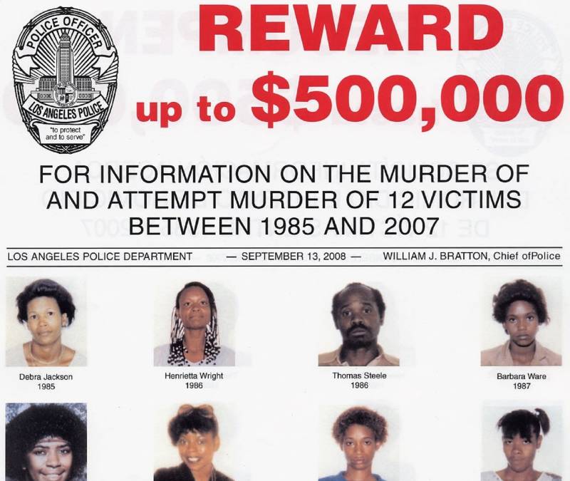 Detail of LAPD wanted poster