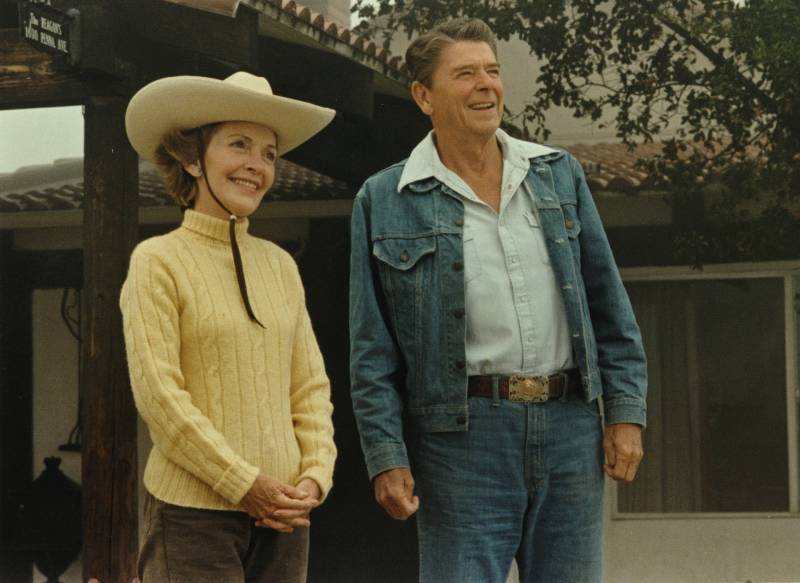 President Ronald Reagan and First Lady Nancy Reagan during a 1981 vacation at their Rancho del Cielo, near Santa Barbara.
