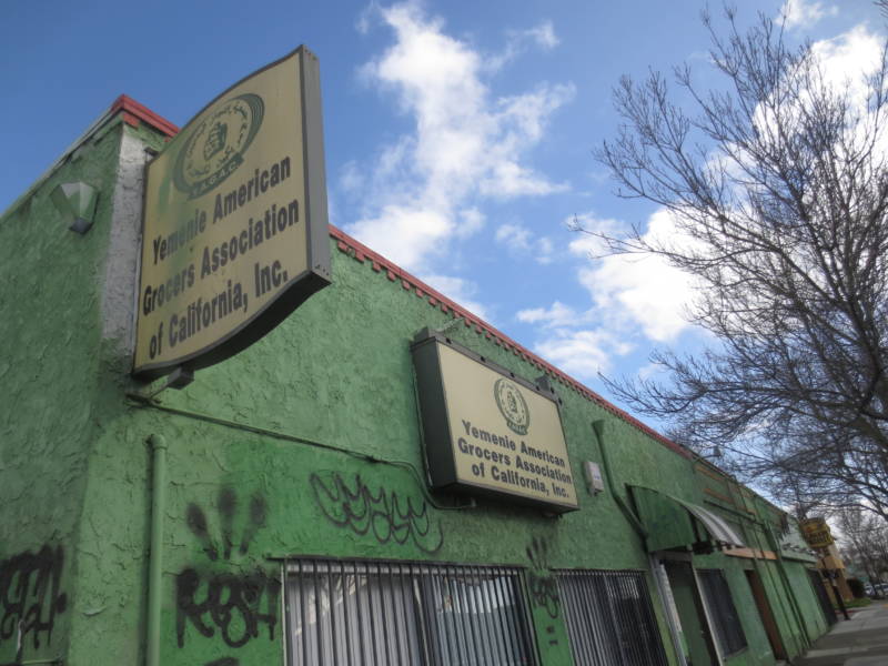 A view of the abandoned Yemeni American Grocers Association, where the 4th medical marijuana dispensary may be located in Smith's neighborhood.