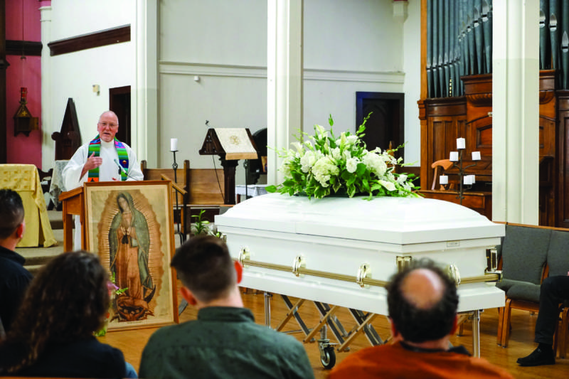 The Rev. Richard Smith at a memorial for Amilcar Perez Lopez held at the Episcopal Church of St. John the Evangelist on April 4, 2015.