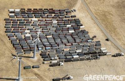 Containers of contaminated soil excavated from the site of May 20 Shell Oil pipeline rupture east of the Altamont Pass. 