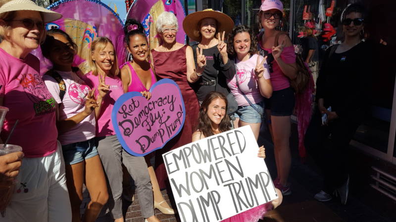 Code Pink protesters outside the Republican National Convention.