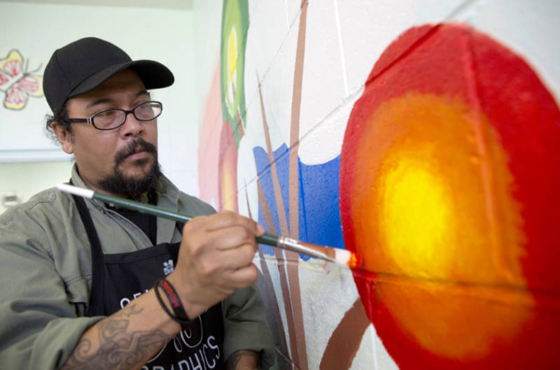 Joe Galarza, a teaching artist with the Armory Center for the Arts, worked with the girls at Camp Scott juvenile detention center for 12 weeks.