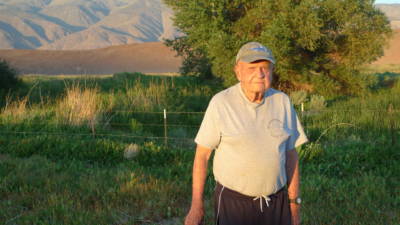 Retired state fish biologist Phil Pister at Fish Slough in the Owens Valley.
