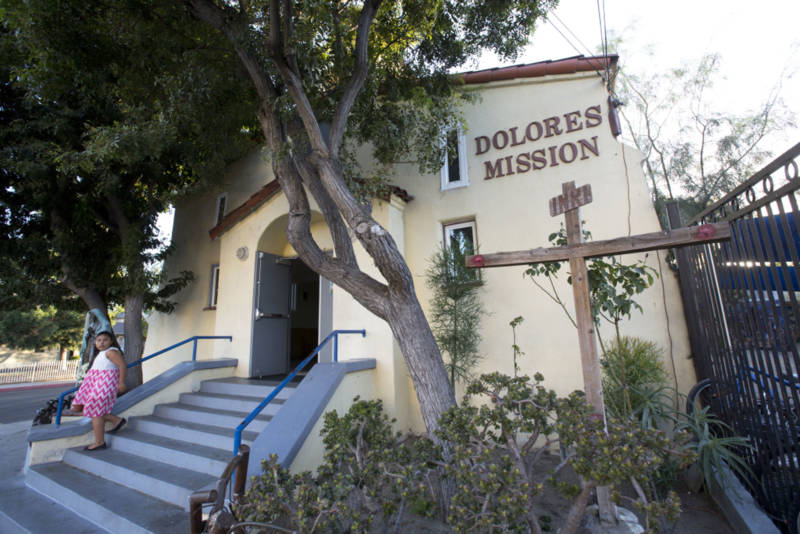 Dolores Mission, where evening meals are served at Proyecto Pastoral.