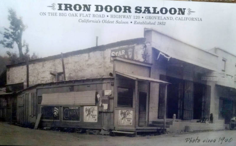 A photo of the Iron Door Saloon in Groveland, circa 1920. 