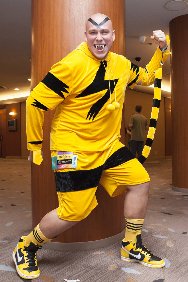 Michael Todd, cosplaying as Electabuzz, poses for a photo at GX4