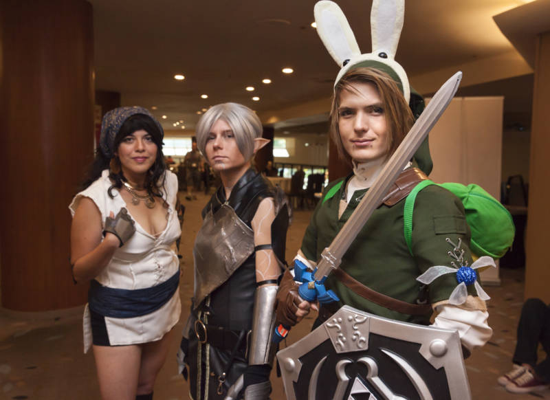 Gil Goldstein (right), Nikki Allamanno and Starla Zamora pose for a photo in their cosplay costumes.