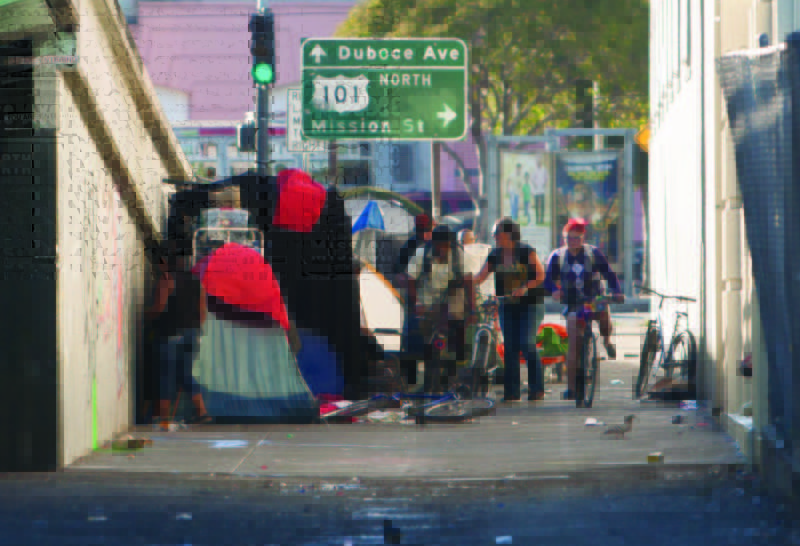 A homeless encampment in San Francisco.