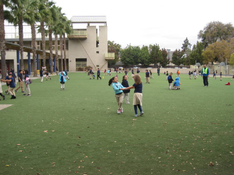 Children play at Horace Mann Elementary in San Jose Unified School District. 
